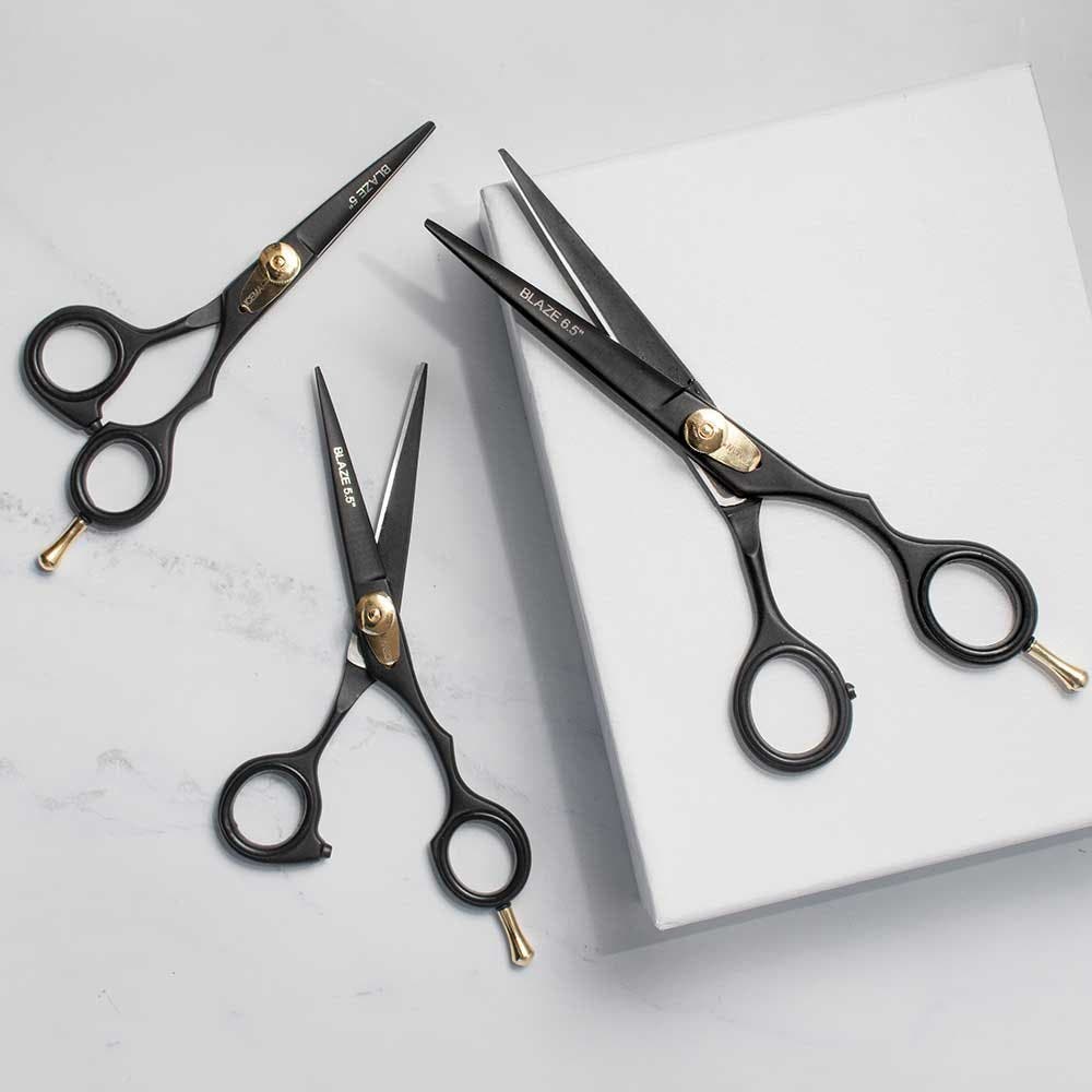 Iceman Blaze Black Hairdressing Scissors w/ Storage Bag