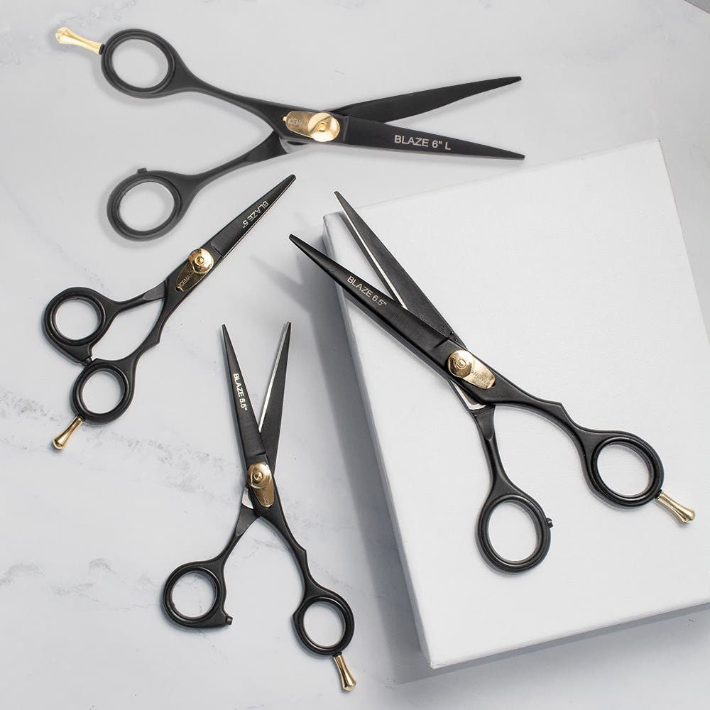 Iceman Blaze Black Hairdressing Scissors w/ Storage Bag