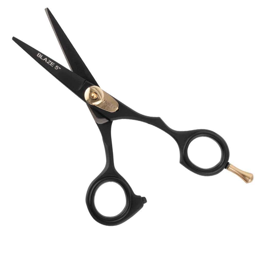 Iceman Blaze Black Offset Hairdressing Scissors w/ Storage Bag