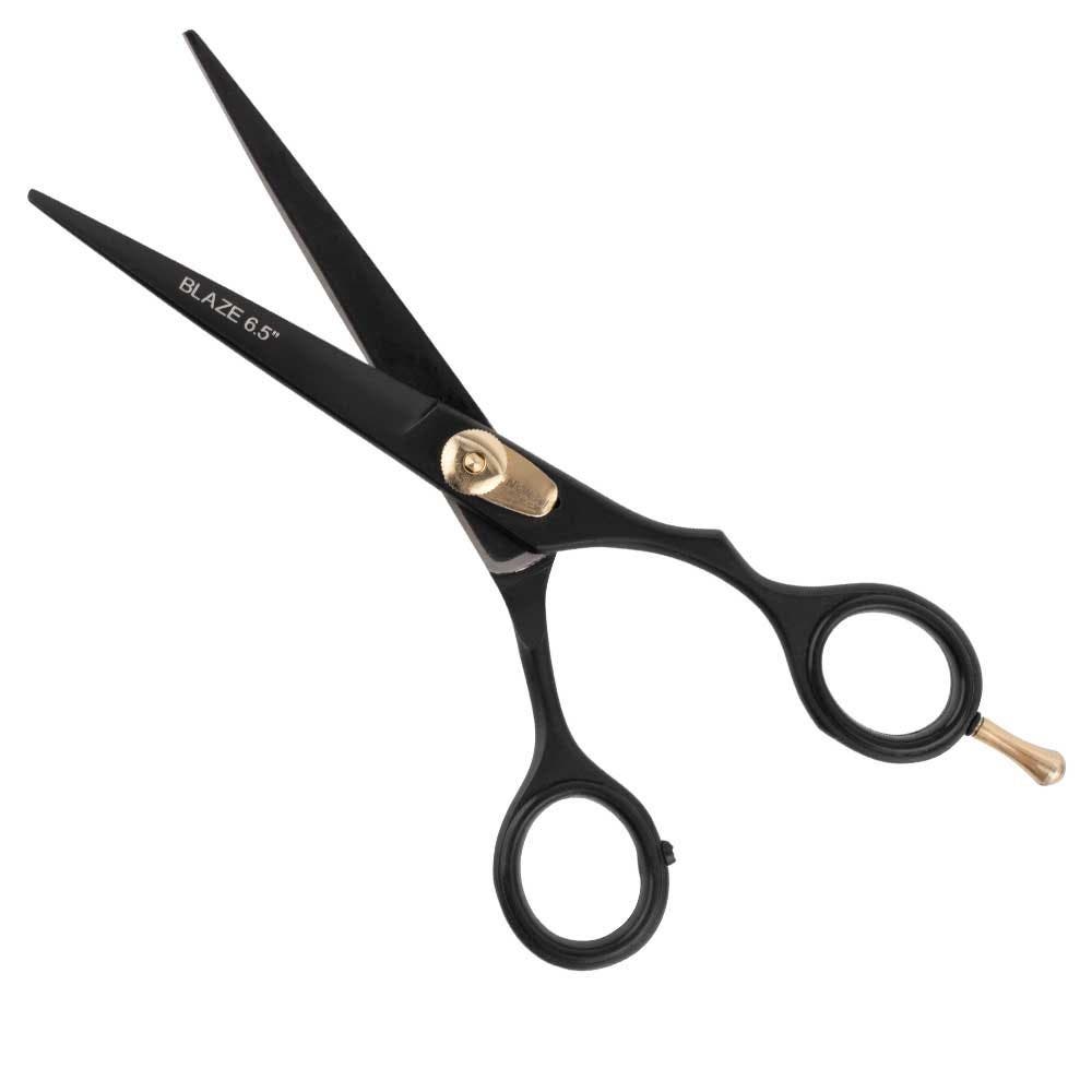 Iceman Blaze Black Offset Hairdressing Scissors w/ Storage Bag