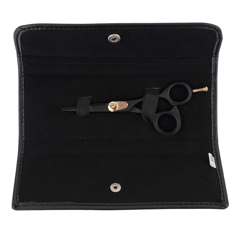 Iceman Blaze Black Offset Hairdressing Scissors w/ Storage Bag