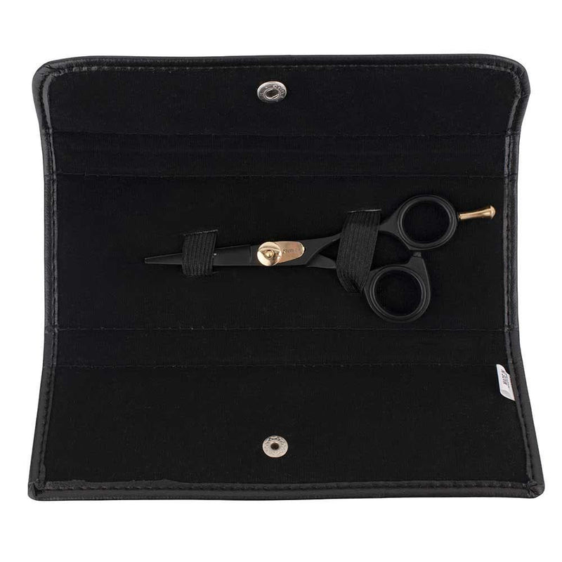 Iceman Blaze Black Offset Hairdressing Scissors w/ Storage Bag