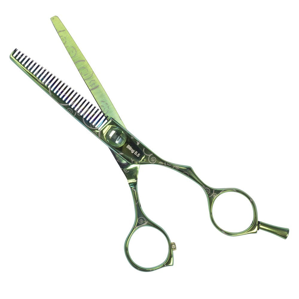 Iceman Bling Scissors - Emerald 5.5in Hairdressing Thinner 171625
