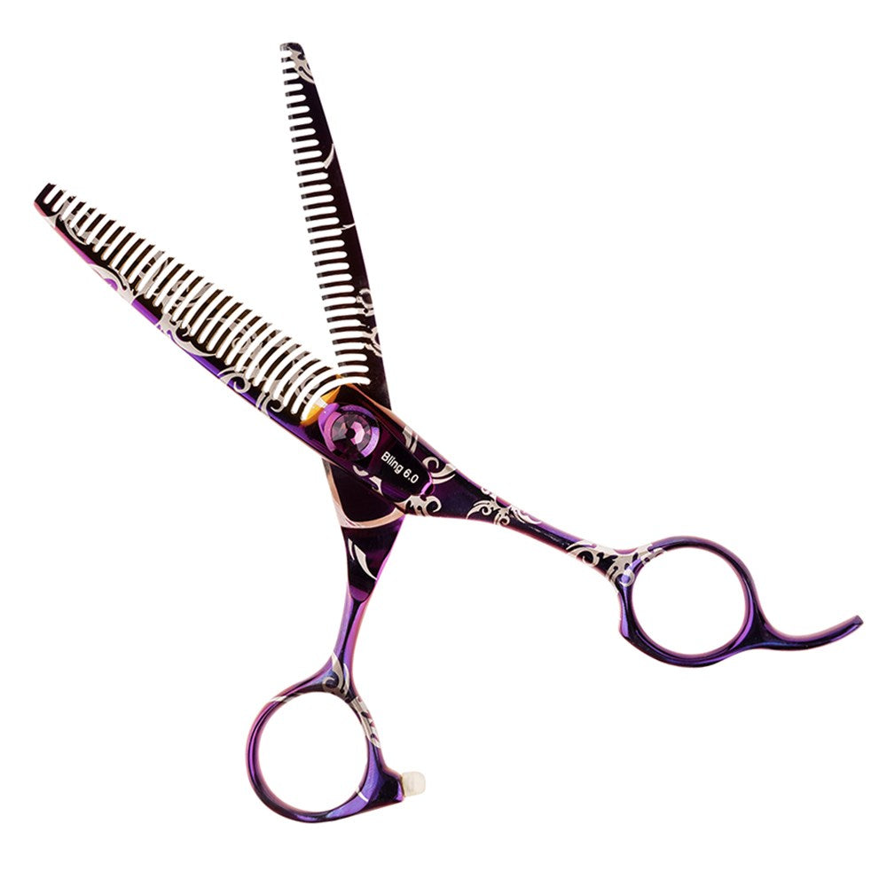Iceman Bling Scissors - Purple 5.5in Hairdressing Double Sided Thinner 171621