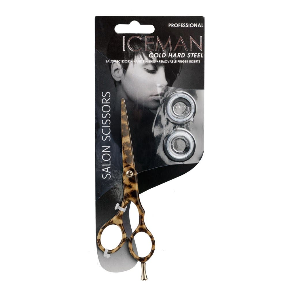 Iceman Retro 5.5" Hairdressing Scissors Leopard Print 170620