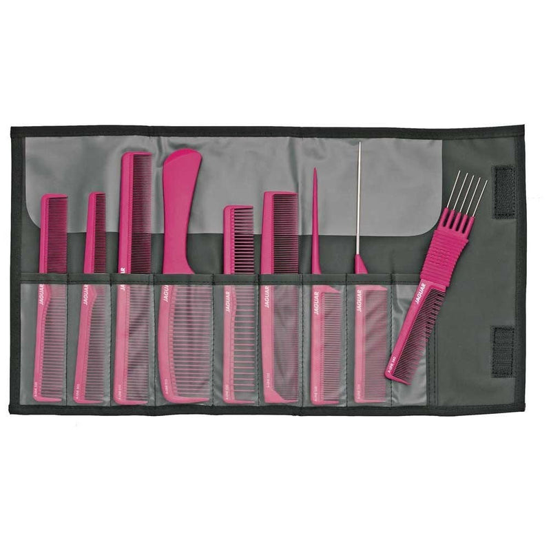Jaguar A-line Comb Set 9pcs - Pink A599-5