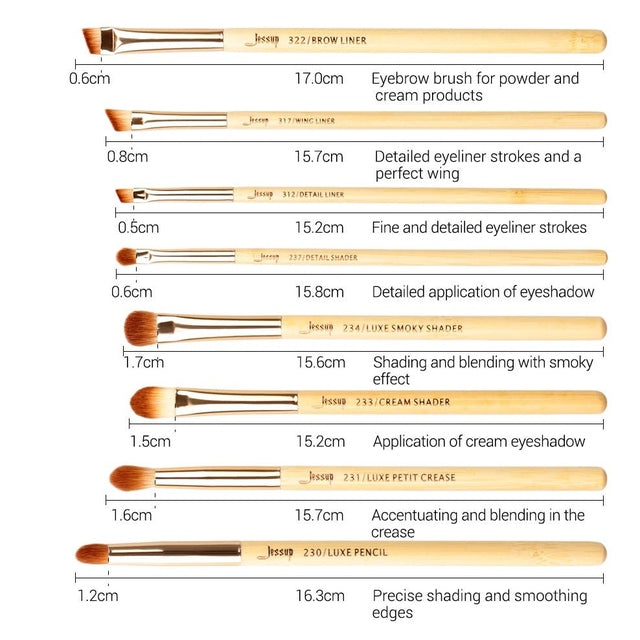 Jessup Premium Synthetic Makeup Brushes set 25pcs - Bamboo Handle