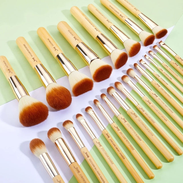 Jessup Premium Synthetic Makeup Brushes set 25pcs - Bamboo Handle