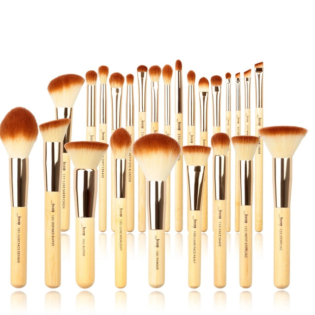 Jessup Premium Synthetic Makeup Brushes set 25pcs - Bamboo Handle