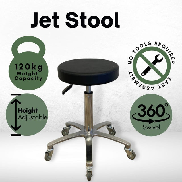 Jet Stool Upholstery Chrome Base