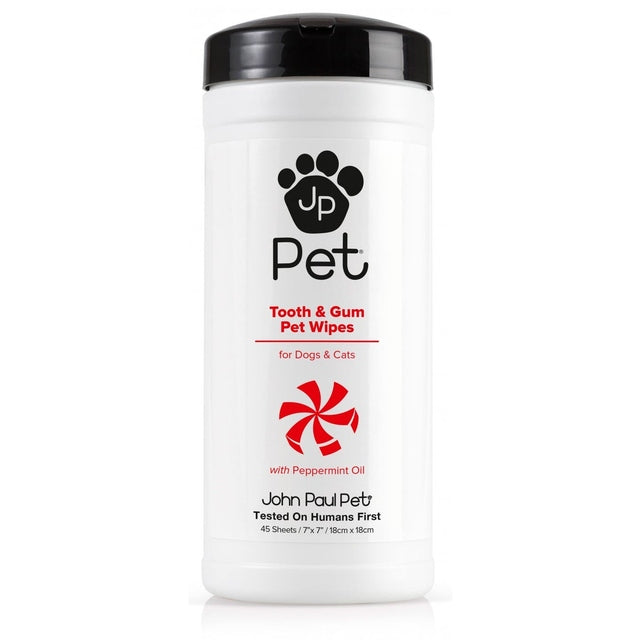 John Paul Pet Tooth & Gum Pet Wipes 45 Pack