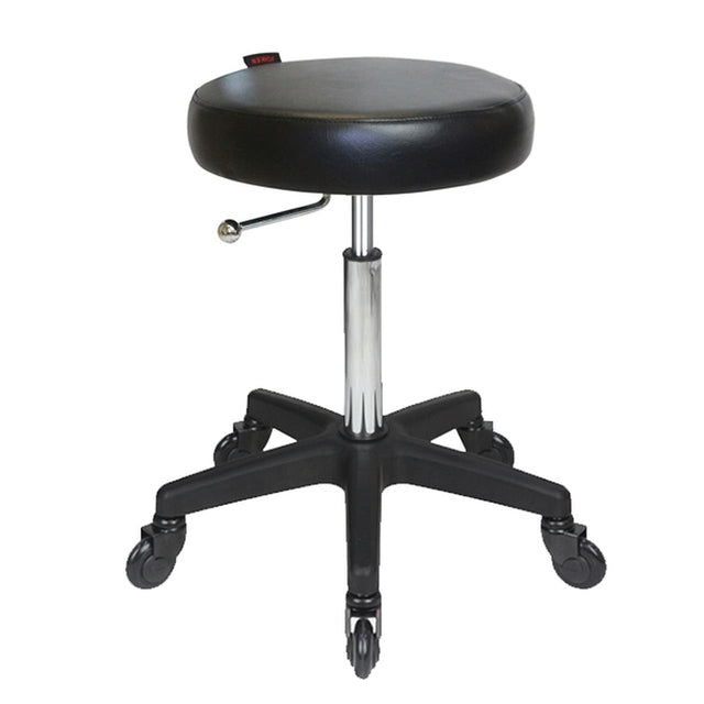 Joiken Turbo Black Salon Stool - Black Base, Click'n Clean Castor Wheels