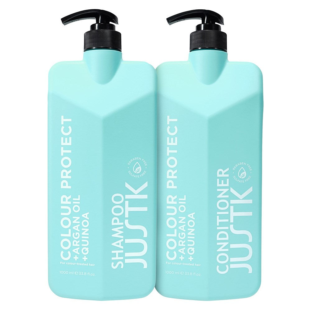 JustK Colour Protect + Argan Oil + Quinoa Shampoo & Conditioner DUO 1L