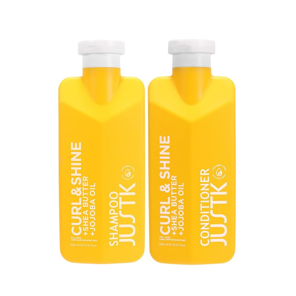 JustK Curl and Shine + Shea Butter + Jojoba Oil Shampoo & Conditioner DUO 300ml