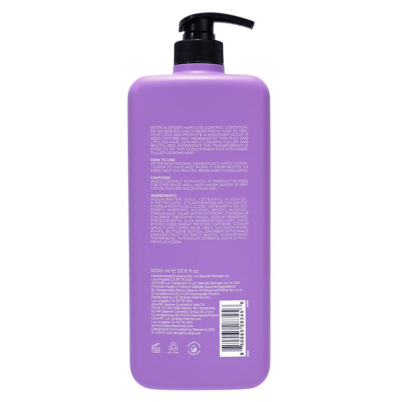 JustK Hair Loss Control + Biotin + Ginger Conditioner 1L