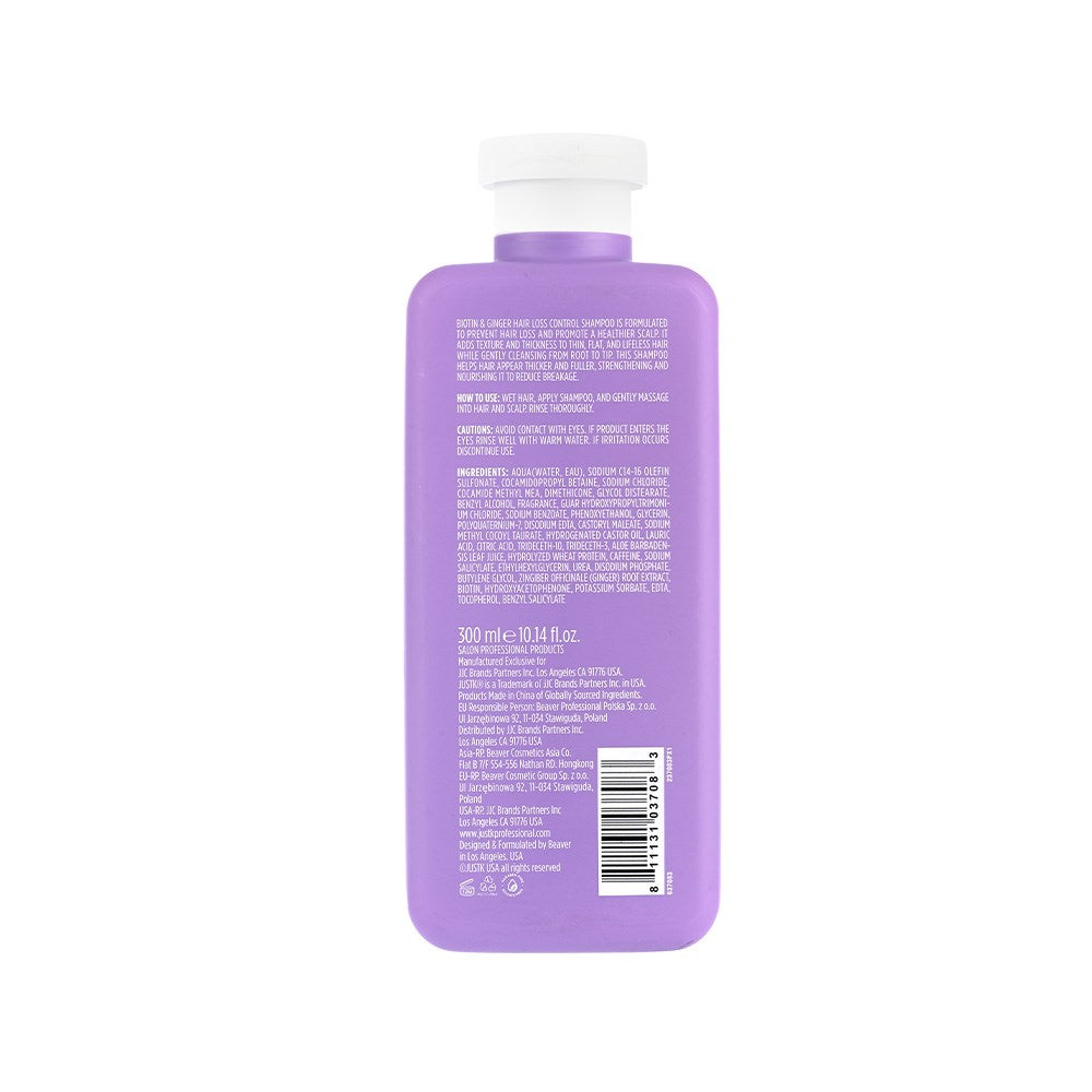 JustK Hair Loss Control + Biotin + Ginger Shampoo 300ml