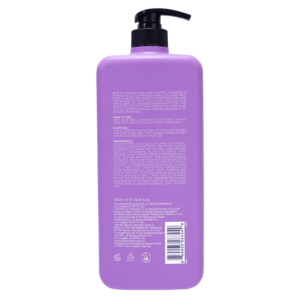 JustK Hair Loss Control + Biotin + Ginger Shampoo 1L