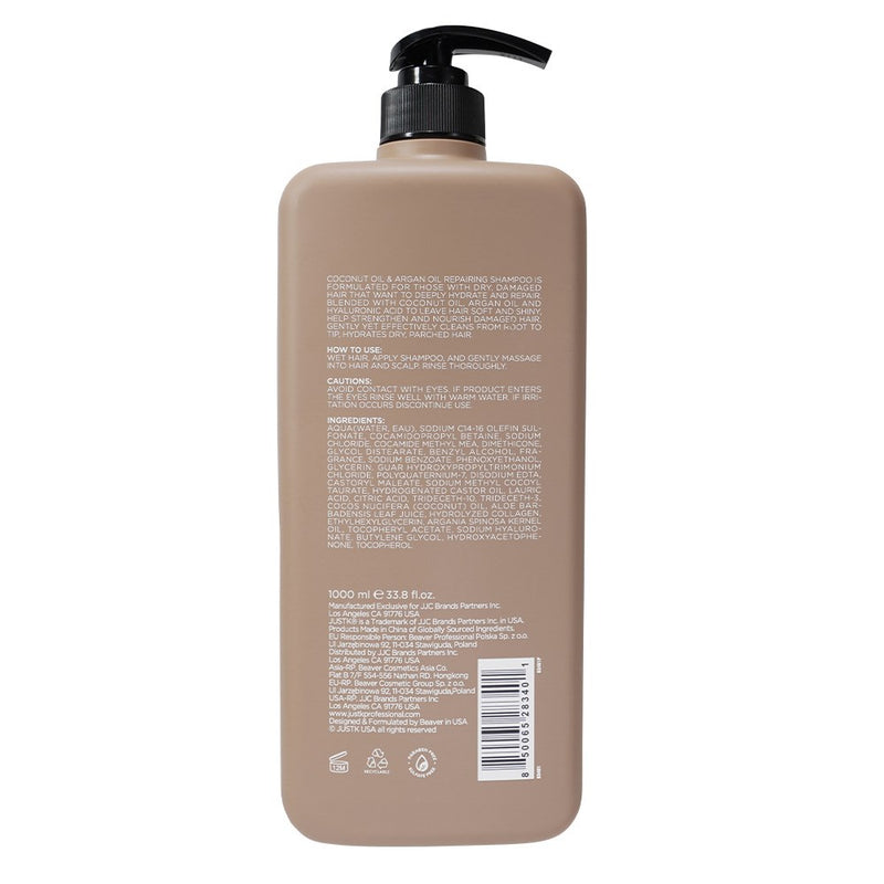 JustK Repairing + Coconut Oil + Argan Oil Shampoo 1L