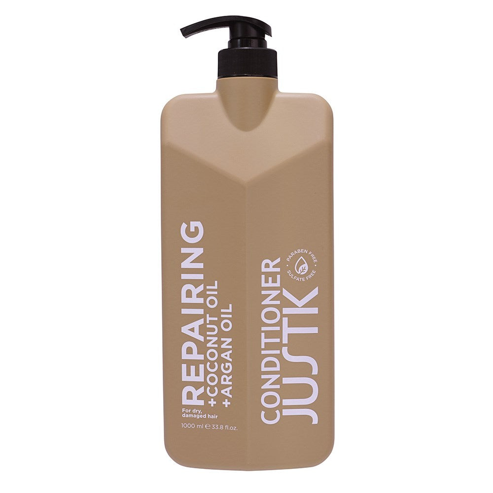 JustK Repairing + Coconut Oil + Argan Oil Shampoo & Conditioner DUO 1L