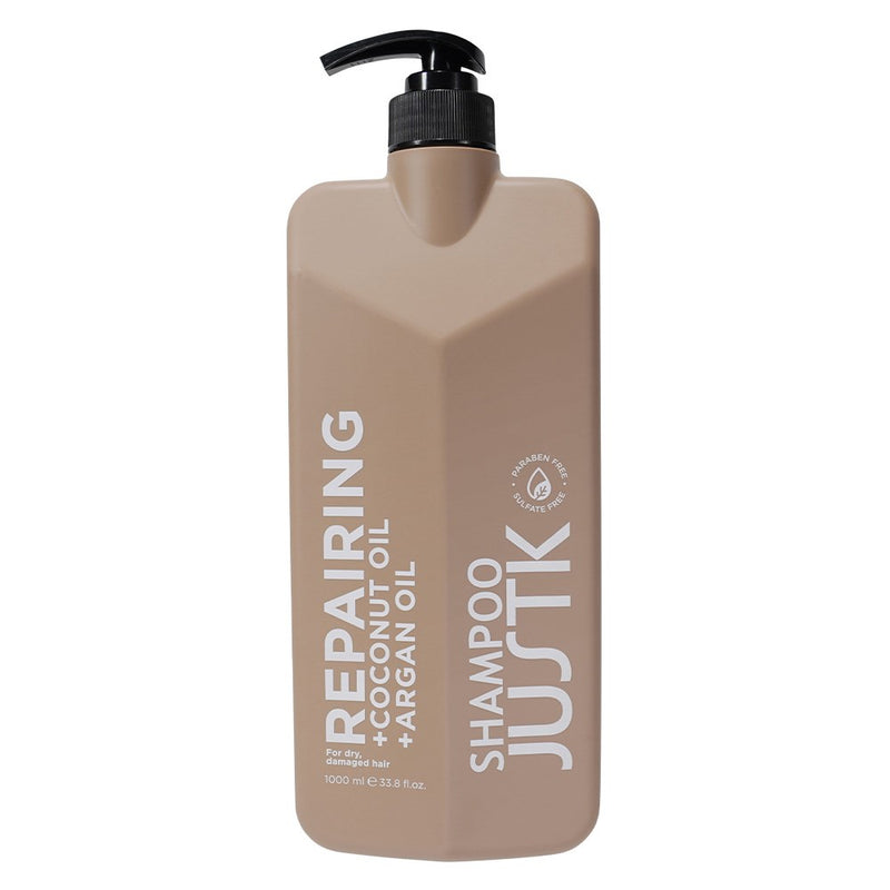 JustK Repairing + Coconut Oil + Argan Oil Shampoo & Conditioner DUO 1L