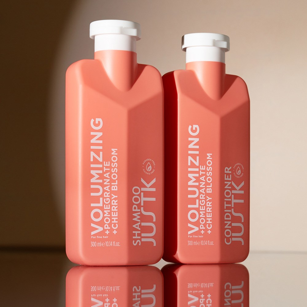 JustK Volumising + Pomegranate + Cherry Blossom Shampoo & Conditioner DUO 300ml