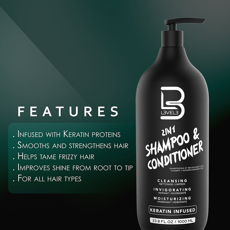 L3VEL3 2 In 1 Shampoo and Conditioner 1L