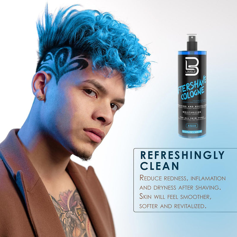 L3VEL3 Aftershave Cologne 400ml - Aqua