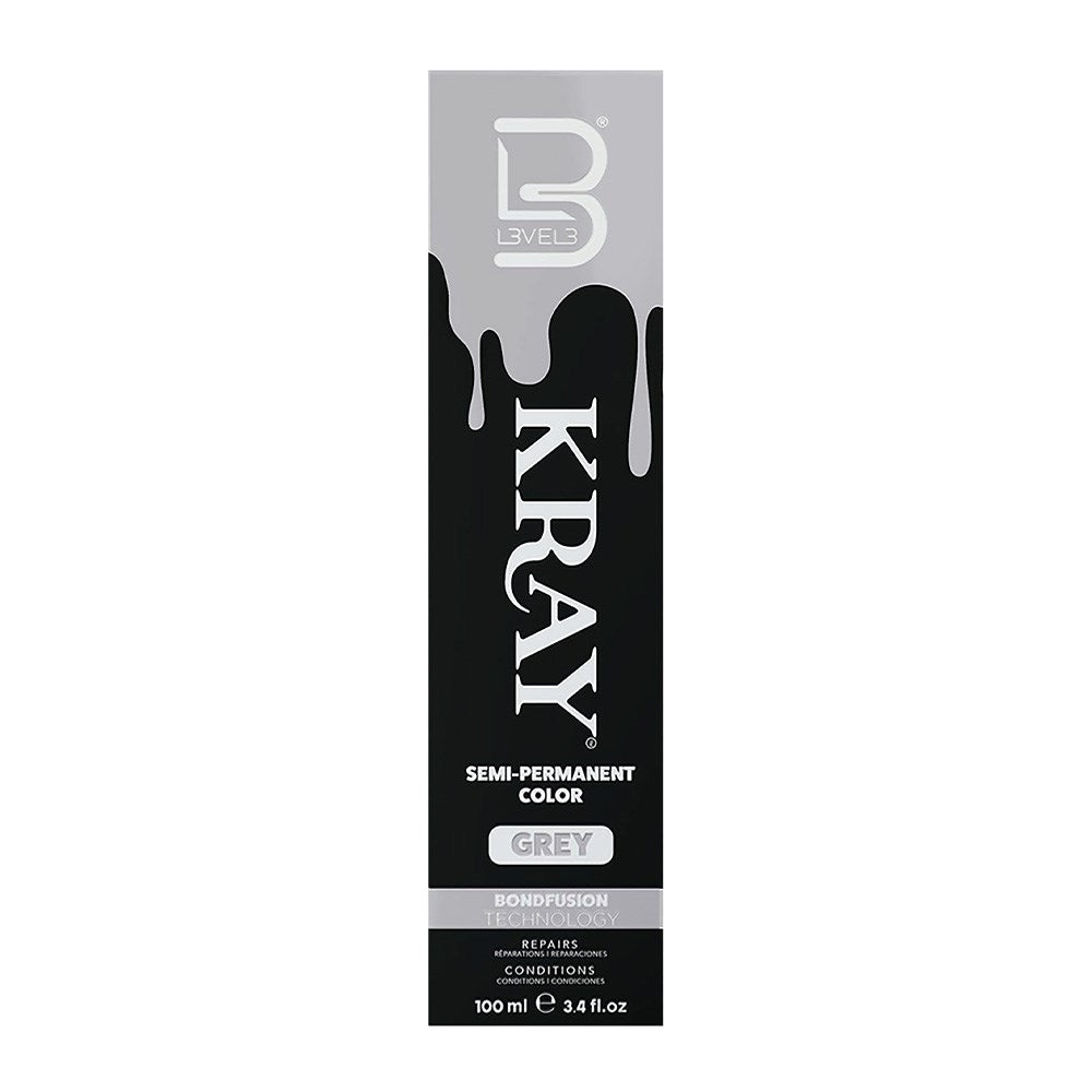L3VEL3 Kray Semi Permanent Hair Colour 100ml - Grey