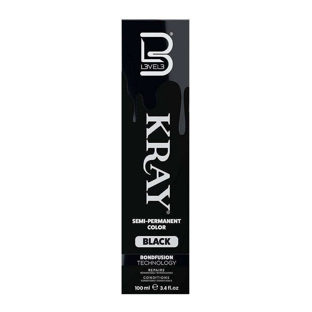 L3VEL3 Kray Semi Permanent Hair Colour 100ml - Black