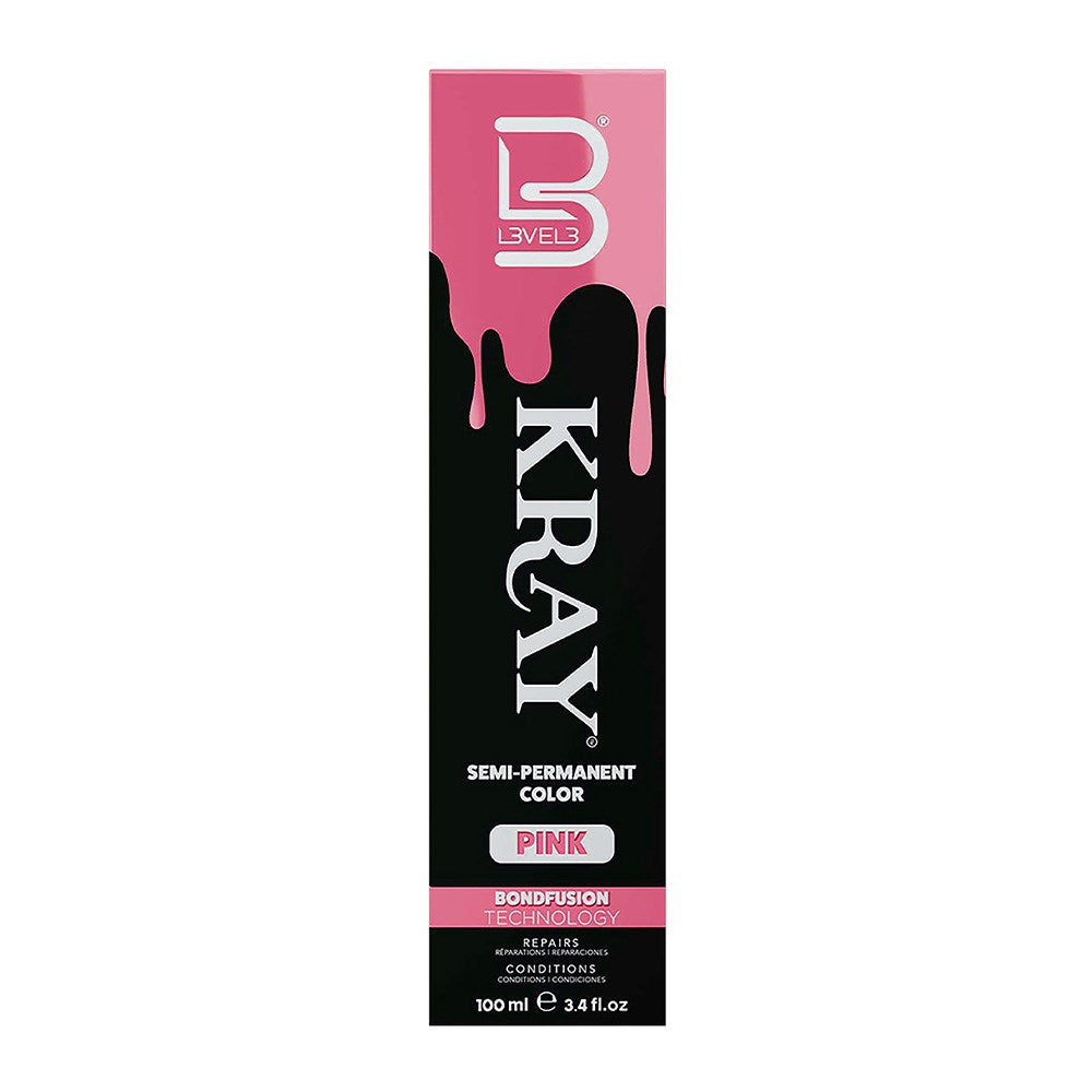 L3VEL3 Kray Semi Permanent Hair Colour 100ml - Pink