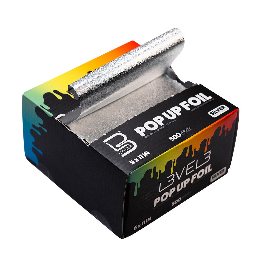 L3VEL3 Pop Up Foil Silver 12.7cm X 27.9cm, 500 Sheets