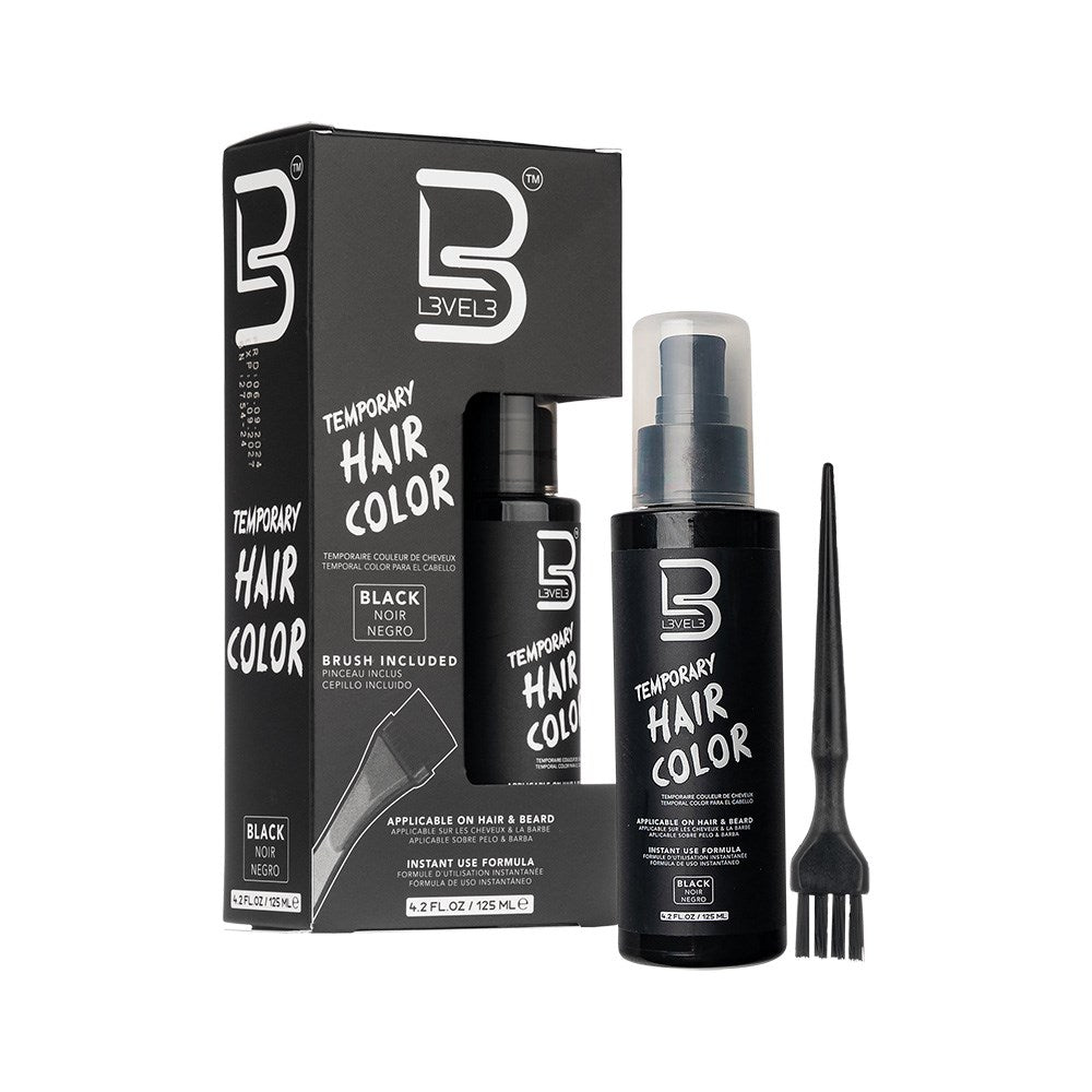 L3VEL3 Temporary Hair and Beard Colour Black 125mL