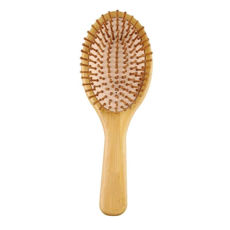 Large Bamboo Oval Cushion Brush - Natural/Nude Cushion