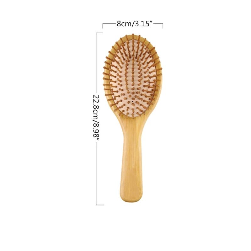 Large Bamboo Oval Cushion Brush - Natural/Nude Cushion