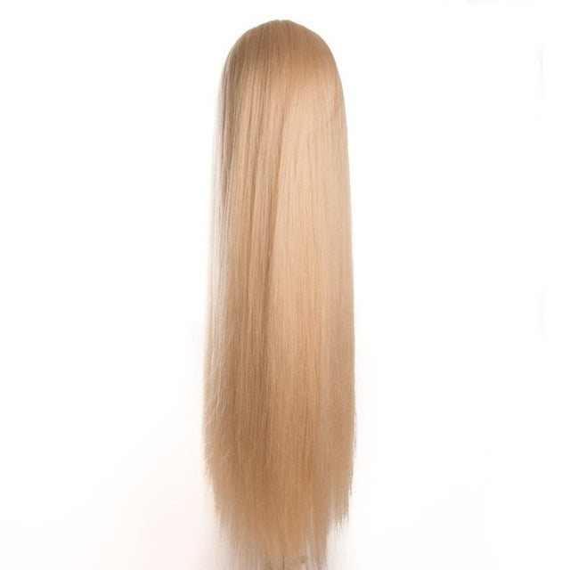 Long Mannequin Head Blonde Synthetic Hair 80cm