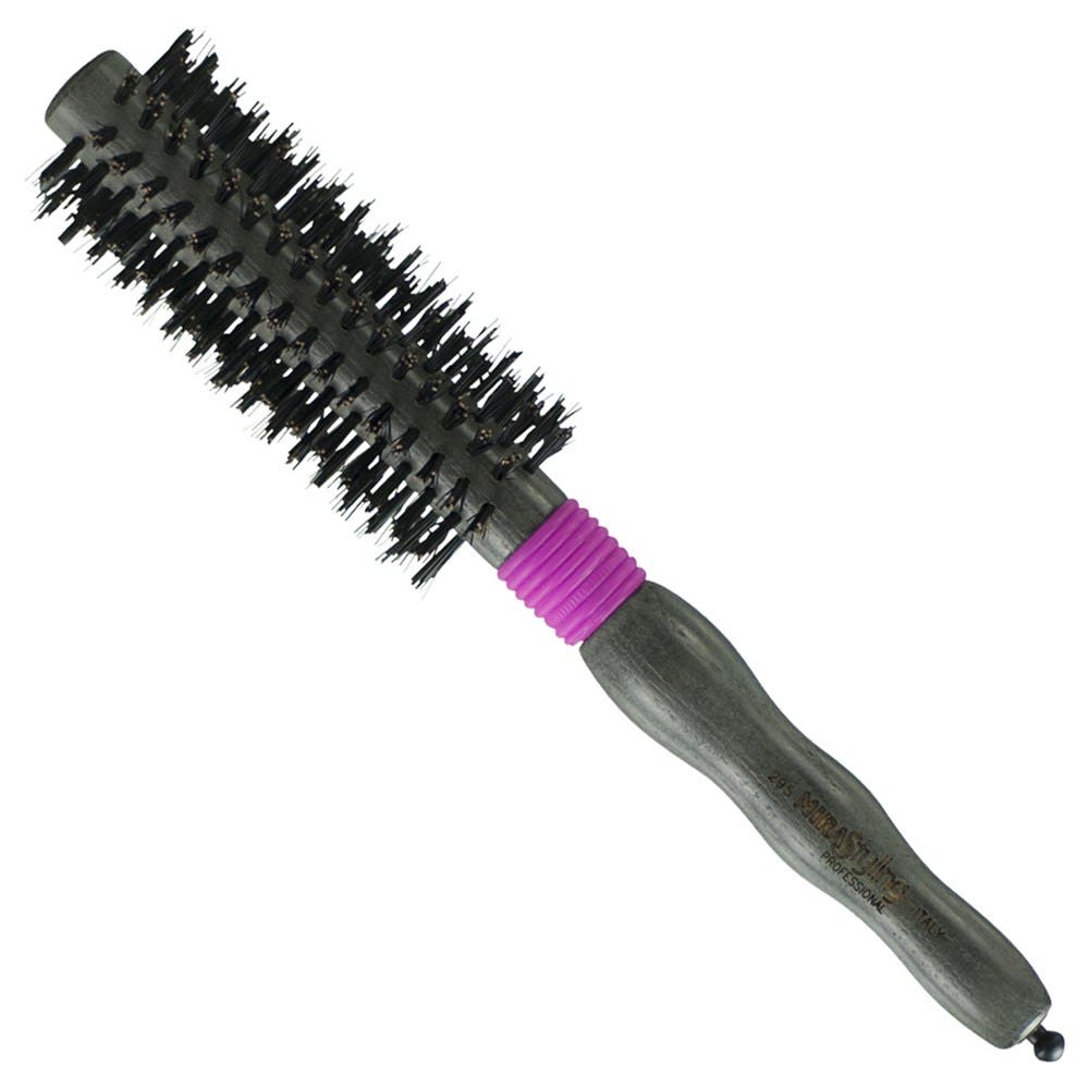 MIRA 295 Boar Bristle Radial Professional Hair Brush - 40mm Pink Ring