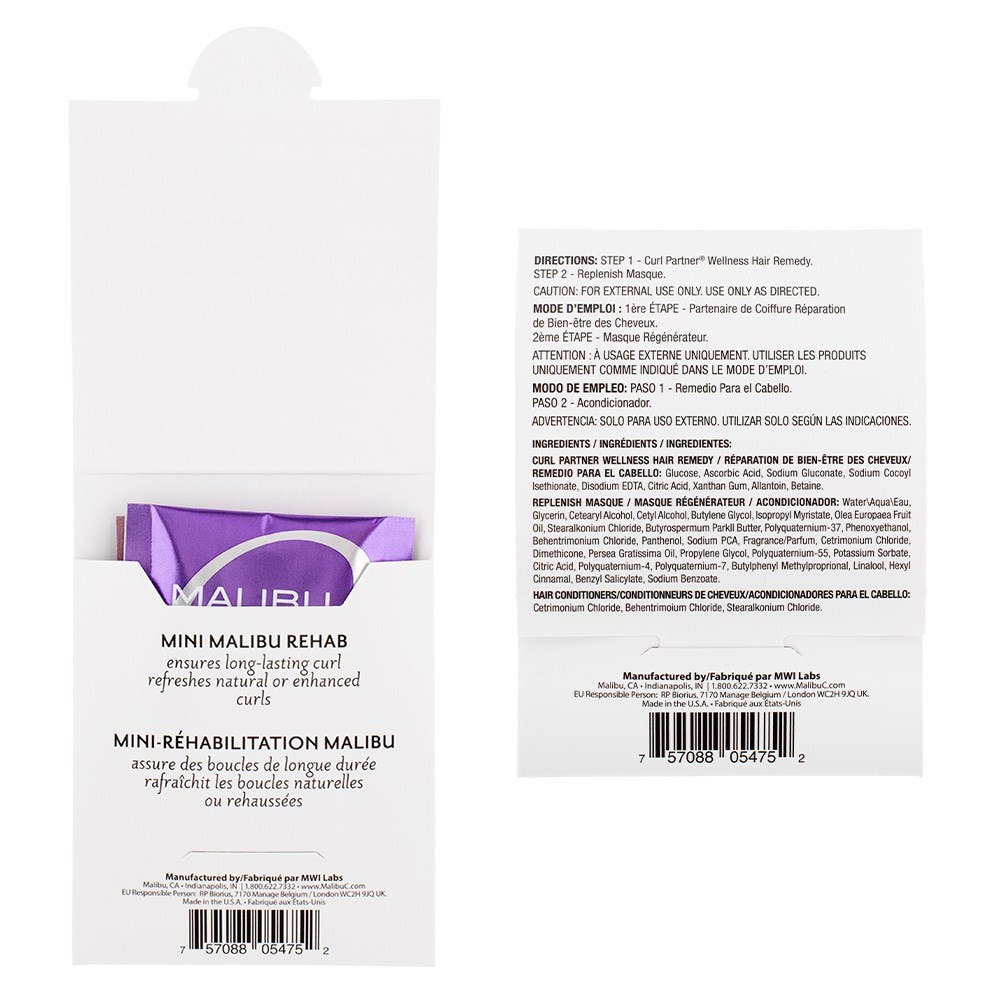 Malibu C Mini Malibu Rehab Curl Partner + Replenish Masque x12pc