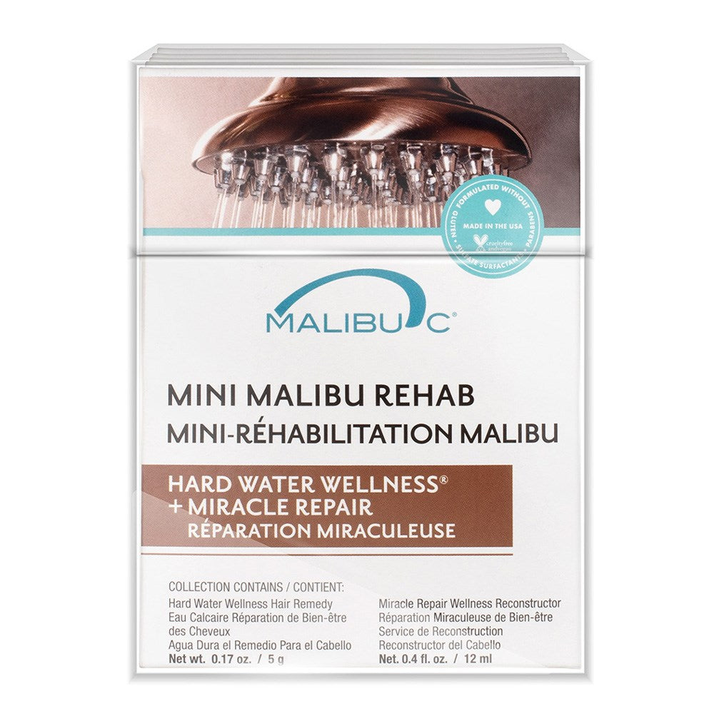 Malibu C Mini Malibu Rehab Hard Water Wellness + Miracle Repair x 12pc