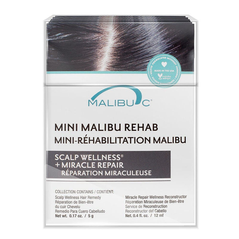 Malibu C Mini Malibu Rehab Scalp Wellness + Miracle Repair Cooling x12pc