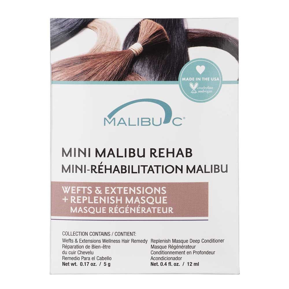 Malibu C Mini Malibu Rehab Wefts Extensions 5g + Replenish Masque 12ml
