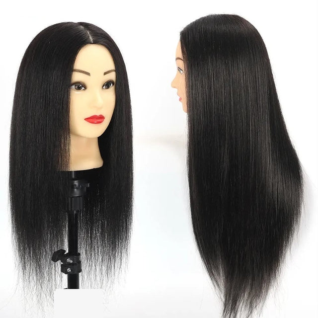 Mannequin Head Black Synthetic Hair 60cm / 24"