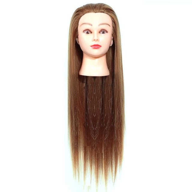 Mannequin Head Brown Synthetic Hair 60cm / 24"