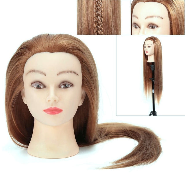 Mannequin Head Brown Synthetic Hair 60cm / 24"
