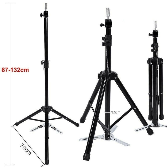 Mannequin Tripod with 3 Stabilizing Base Pedals - Black for Mannequin Head