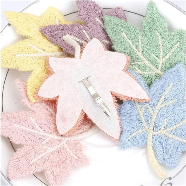 Maple Leaf Hair Barrettes Elegant Snap Hair Clips 2pk