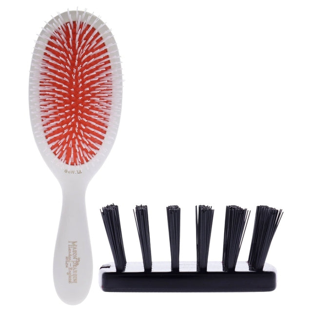 The Mason Pearson Gentle Nylon Hairbrush NG2 in Ivory is crafted for those with fine, delicate, or thinning hair who still want the legendary Mason Pearson brushing experience. 