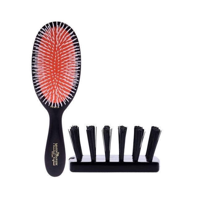 The Mason Pearson Gentle Nylon Hairbrush NG2 in Dark Ruby is crafted for those with fine, delicate, or thinning hair who still want the legendary Mason Pearson brushing experience. 
