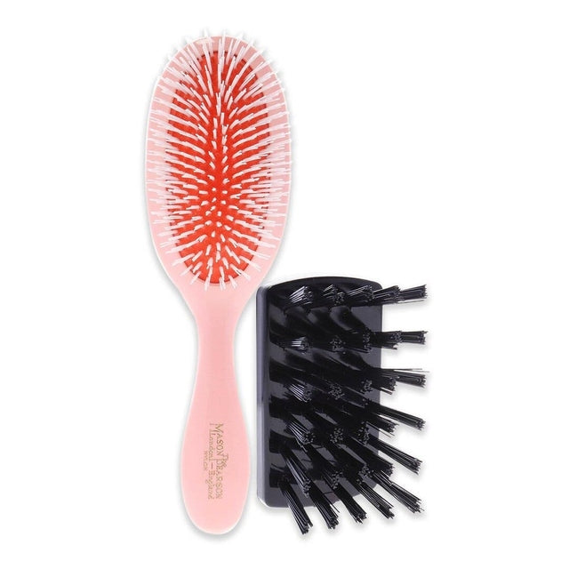 The Mason Pearson Gentle Nylon Hairbrush NG2 in Pink is crafted for those with fine, delicate, or thinning hair who still want the legendary Mason Pearson brushing experience. 