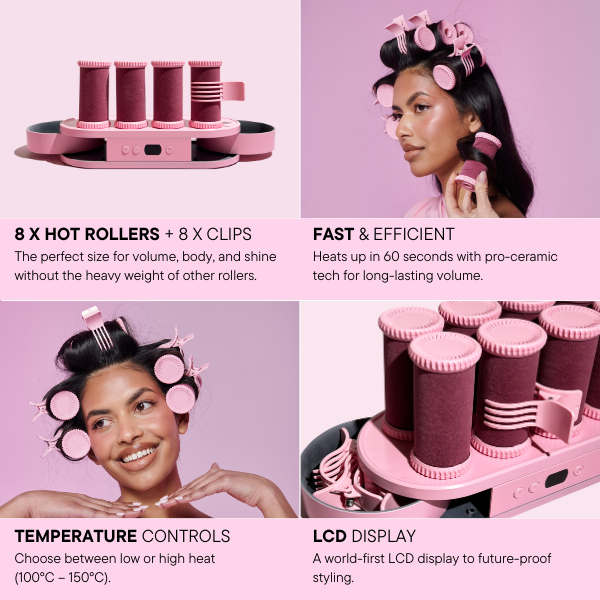Mermade Digital Hot Rollers Pink 8041