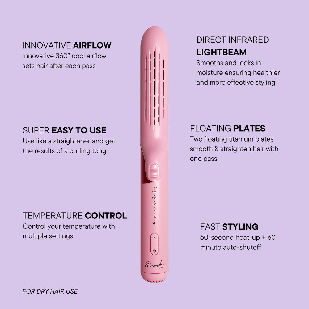 Mermade Infrared Styler Hair Straightener - Pink